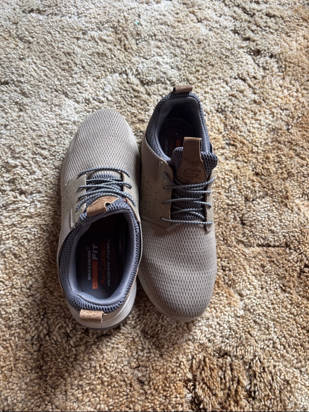 Skechers Men's Taupe Knit Casual Sneakers
